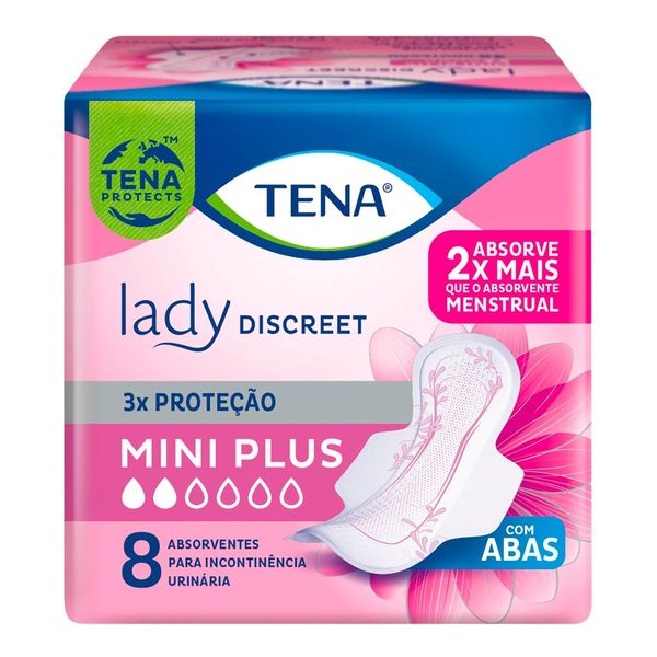Absorvente Para Incontinência Urinária Tena Lady Discreet Mini Plus 8 Unidades