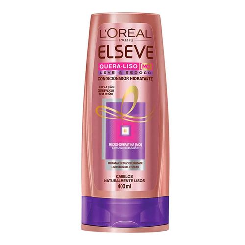 Condicionador Elseve Quera-liso Hidratante Leve e Sedoso 400ml Condicionador Elseve Quera-liso Hidratante Leve e Sedoso 400ml