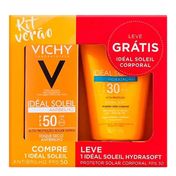 Kit Protetor Solar Facial Vichy Ideal Soleil Antibrilho FPS50 40g + Protetor Solar Corporal Hydra Soft FPS30 120ml