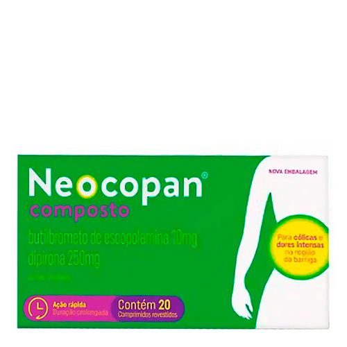 Analgésico E Antiespamódico Neocopan Composto 10Mg + 250Mg 20 Comprimidos