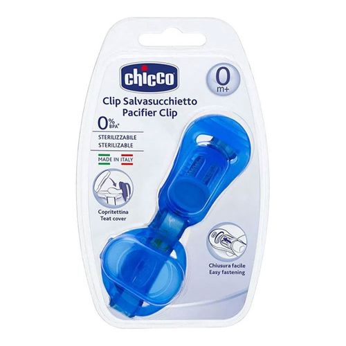 Prendedor com Clip Protetor Para Chupeta Chicco Azul Prendedor com Clip Protetor Para Chupeta Chicco Azul