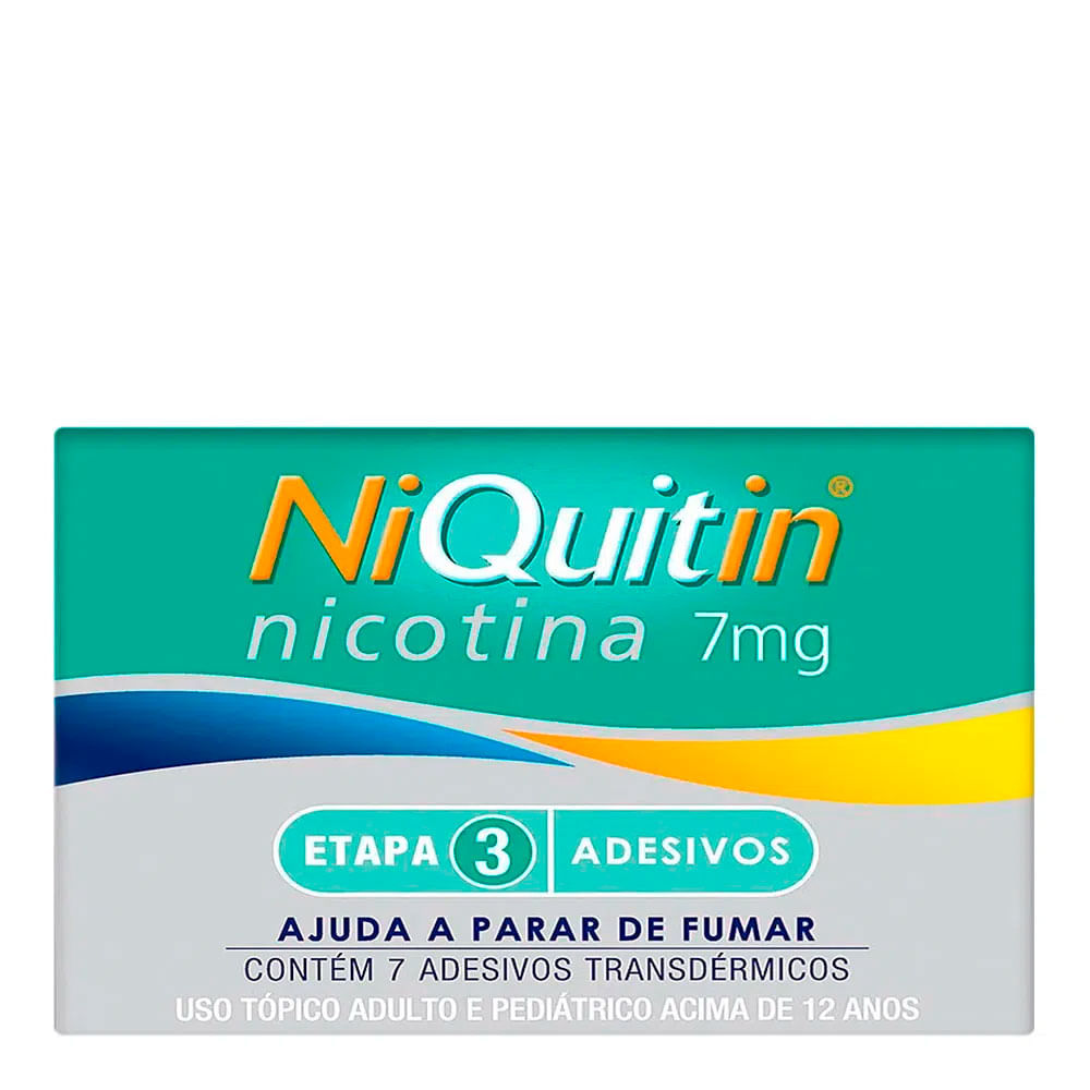 Niquitin 7Mg Com 7 Adesivos Transdérmicos Transparentes - Etapa 3 - PERRIGO
