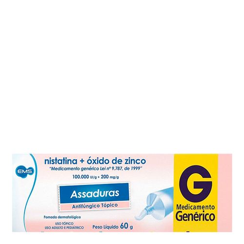 Pomada para Assadura Nistatina + Oxido de Zinco Genérico EMS 60g