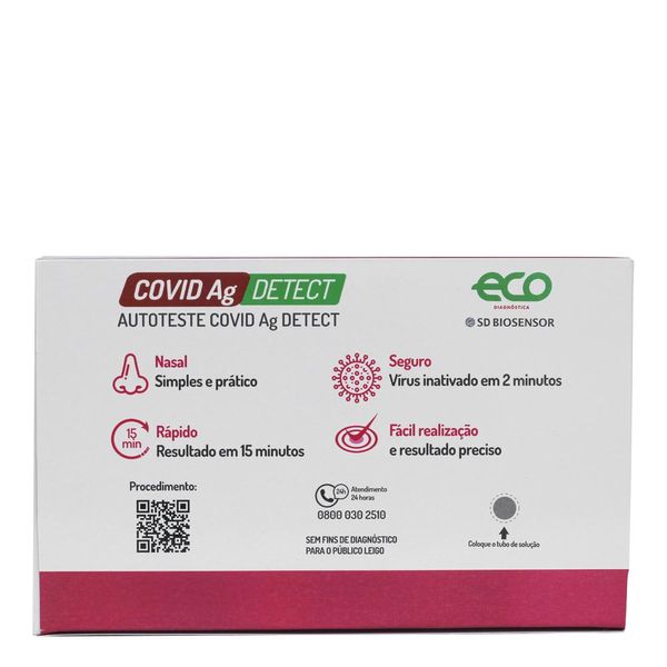 Autoteste Covid-19 Nasal Ag Detect 3 Unidades Autoteste Covid-19 Nasal Ag Detect 3 Unidade