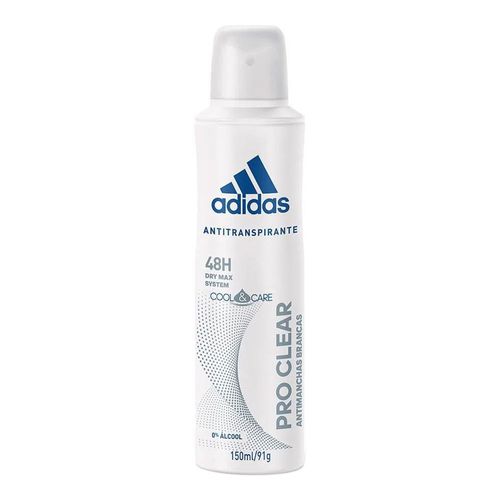 Desodorante Adidas Aerosol Feminino Action 3 Pró Clear 150ml Desodorante Adidas Aerosol Feminino Action 3 Pró Clear 150ml