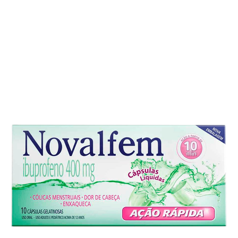 Analgésico e Antitérmico Novalfem 400mg 10 Cápsulas