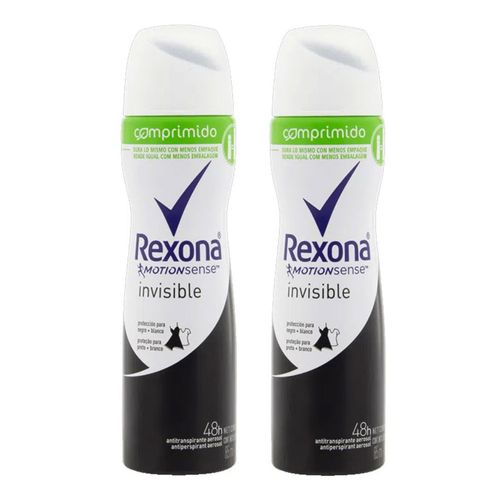 Desodorante Aerosol Comprimido Rexona Invisible Feminino 85ml 2 Unidades Desodorante Aerosol Comprimido Rexona Invisible Feminino 85ml 2 Unidades