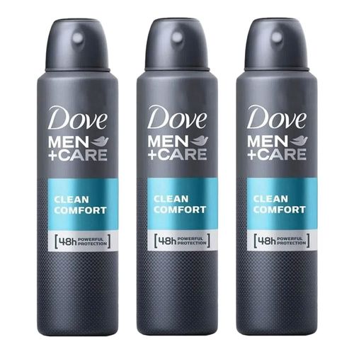 Desodorante Aerosol Dove Masculino Clean Comfort 89g 3 Unidades