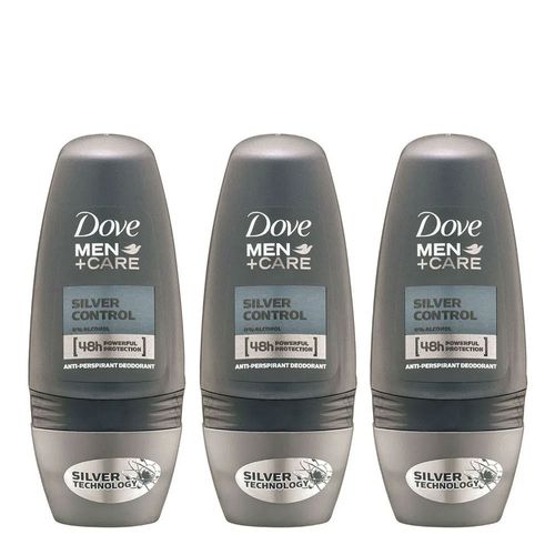 Desodorante Aerosol Dove Masculino Silver Control 50ml 3 Unidades