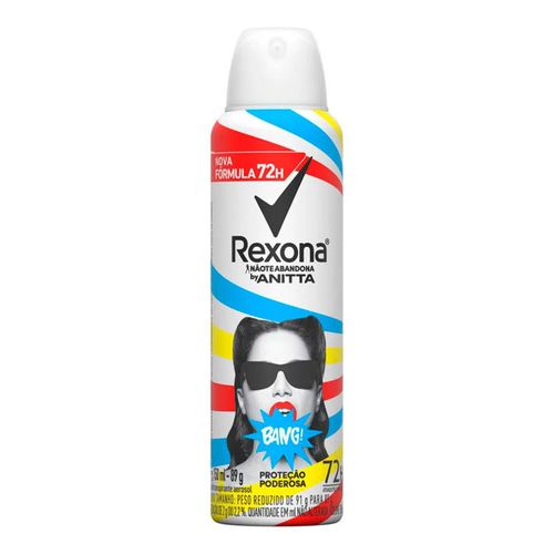 Desodorante Aerosol Feminino Rexona By Anitta Bang 150ml Desodorante Aerosol Feminino Rexona By Anitta Bang 150ml