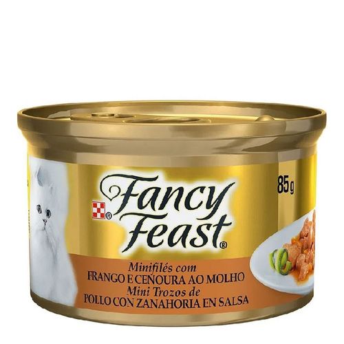 Ração Fancy Feast Frango e Cenoura ao Molho - lata com 85g