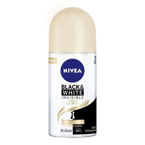 Desodorante Roll-On Feminino Nivea Black & White Invisible Toque de Seda 50ml Desodorante Roll-On Feminino Nivea Black & White Invisible Toque de Seda 50ml