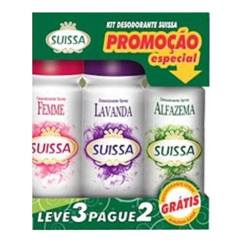 Desodorante Spray Suissa Variados 3 Unidades Desodorante Spray Suissa Variados 3 Unidades