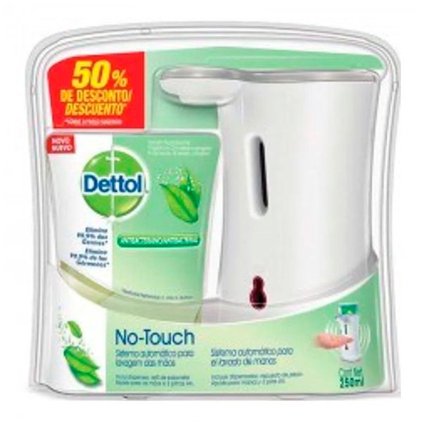 Aparelho Dettol No-Touch + Refil Sabonete Chá Verde 250ml