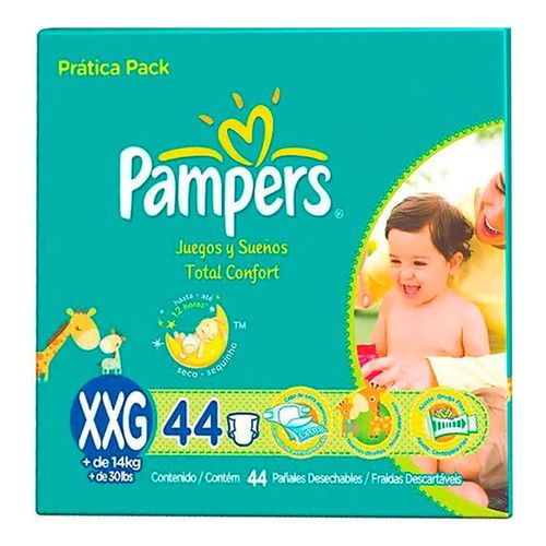 Fralda Descartável Pampers Total Confort Caixa Prática XXG 44 Unidades