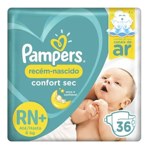 Fralda Descartável Pampers Confort Sec RN+ 36 Unidades Fralda Descartável Pampers Confort Sec RN+ 36 Unidades