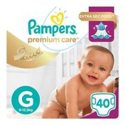 Fralda Descartável Pampers Premium Care G 40 Unidades