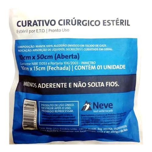Curativo Algodonado Estéril 10x15 Neve Curativo Algodonado Estéril 10x15 Neve