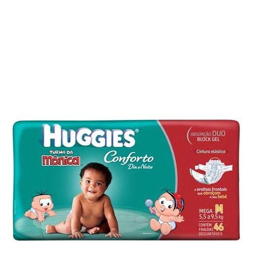 Fralda Descartável Turma da Mônica Conforto Dia e Noite Mega M 46 Unidades Fralda Descartável Turma da Mônica Conforto Dia e Noite Mega M 46 Unidades