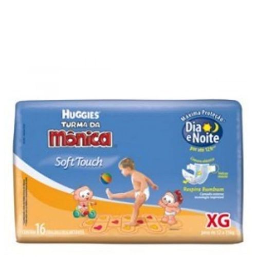 Fralda Descartável Turma da Mônica Soft Touch XG 16 Unidades Fralda Descartável Turma da Mônica Soft Touch XG 16 Unidades