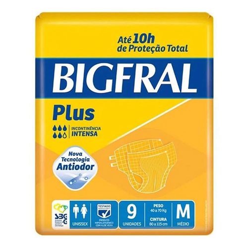 Fralda Geriátrica Bigfral Plus Média 9 Unidades Fralda Geriátrica Bigfral Plus Média 9 Unidades