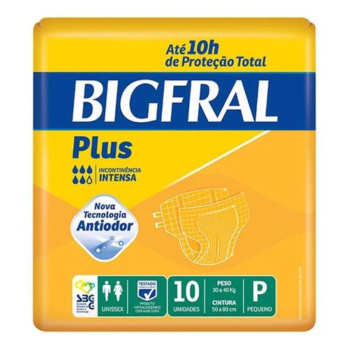 Fralda Geriátrica Bigfral Plus Pequena 10 Unidades Fralda Geriátrica Bigfral Plus Pequena 10 Unidades