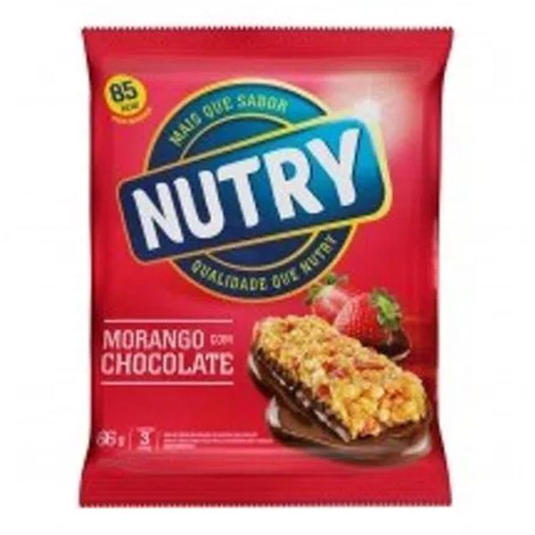 Barra de Cereal Nutry Morango C/ Chocolate C/ 3 Unidades