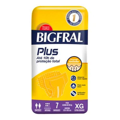 Fralda Geriátrica Bigfral Plus XG 7 Unidades Fralda Geriátrica Bigfral Plus XG 7 Unidades