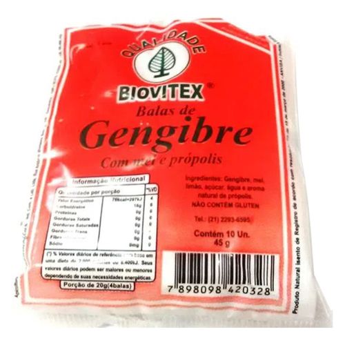 Bala de Gengibre Biovit 10 Unidades