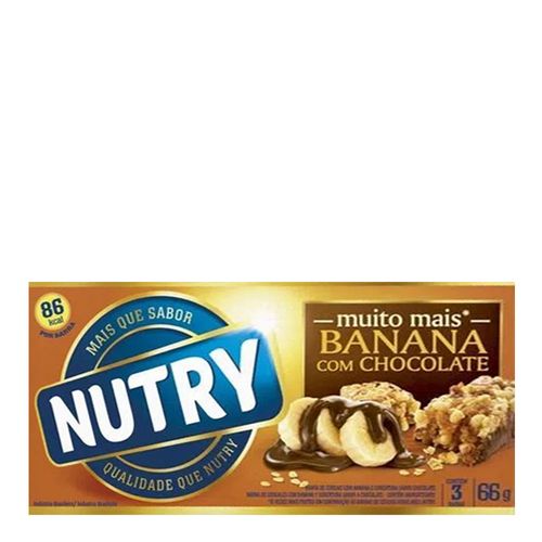 Barra de Cereal Nutry Frutas Banana com Chocolate 20g 3 Unidades Barra de Cereal Nutry Frutas Banana com Chocolate 20g 3 Unidades