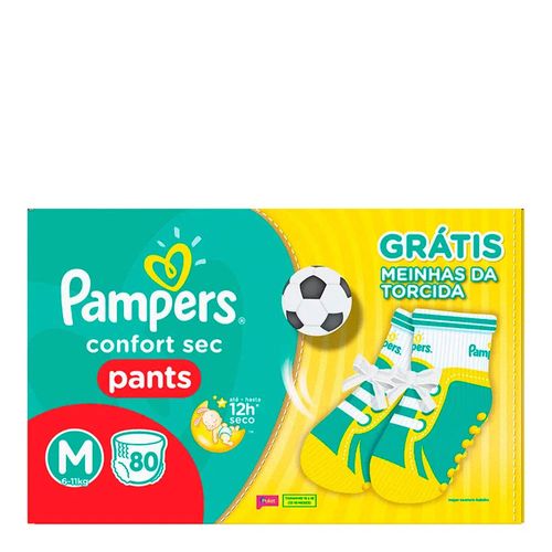 Fralda Pampers Confort Sec Pants M 80 Unidades + Meinha Puket Fralda Pampers Confort Sec Pants M 80 Unidades + Meinha Puket