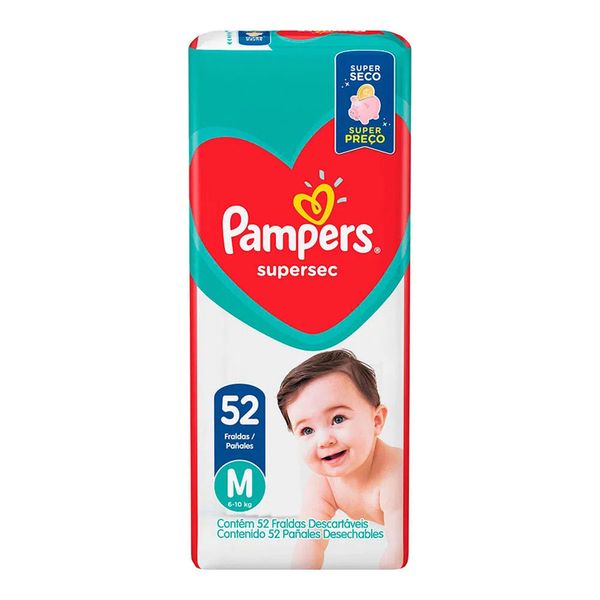 Fralda Pampers Super Sec M 52 Unidades