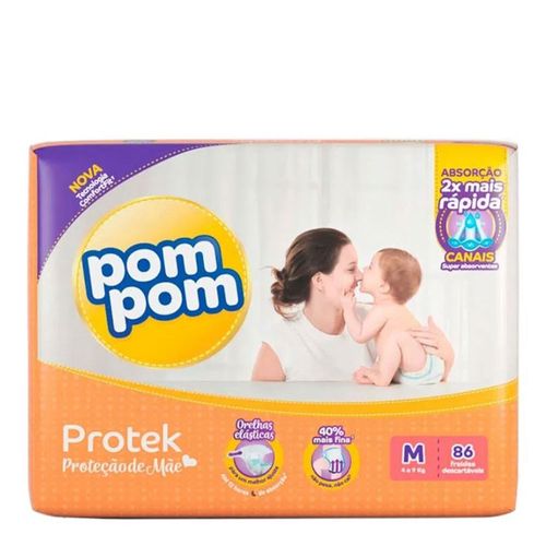 Fralda Pom Pom Protek Proteção de Mãe M 86 Unidades Fralda Pom Pom Protek Proteção de Mãe M 86 Unidades