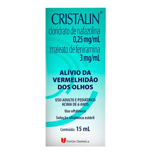 Colírio Antialérgico E Descongestionante Cristalin 0,25Mg/Ml + 3Mg/Ml 15Ml