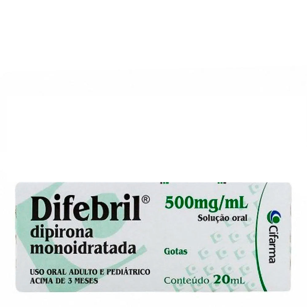 Analgésico e Antitérmico Difebril 500mg/ml 20ml
