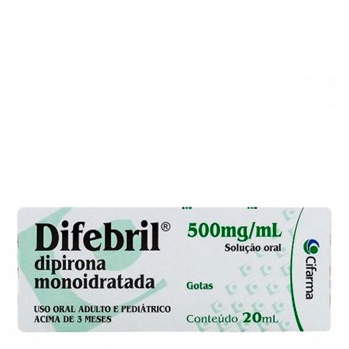 Analgésico E Antitérmico Difebril 500Mg/Ml 20Ml