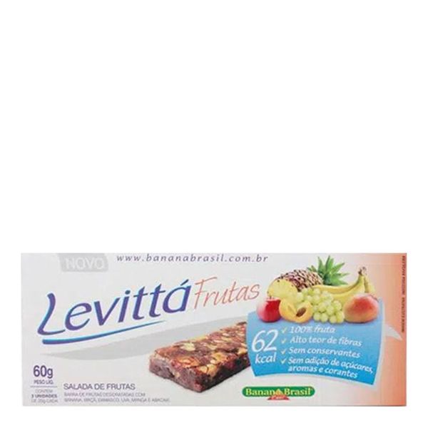 Barra de Frutas Levittá Salada de Frutas 3 Unidades de 20g