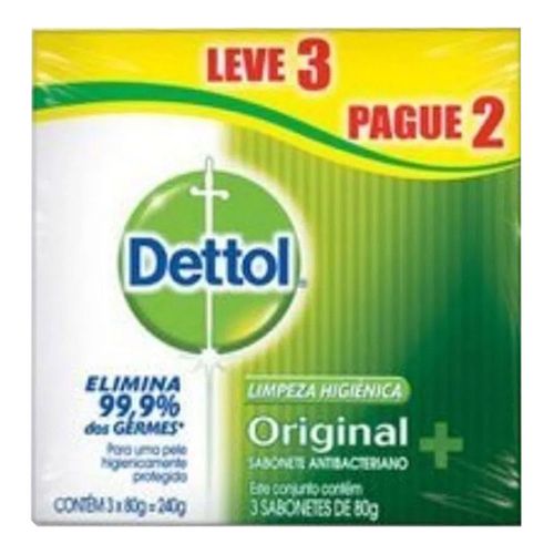 Sabonete Dettol Original 80g C/ 3 Unidades Sabonete Dettol Original 80g C/ 3 Unidades