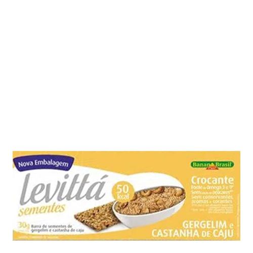 Barra de Sementes Levittá Gergelim e Castanha de Cajú 3 Unidades de 10g Barra de Sementes Levittá Gergelim e Castanha de Cajú 3 Unidades de 10g