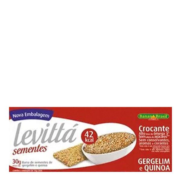 Barra de Sementes Levittá Gergelim e Quinoa 3 Unidades de 10g