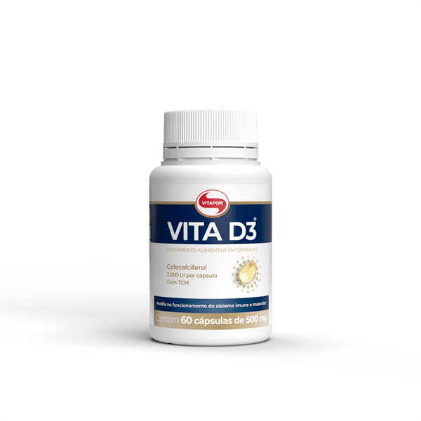 Vita D3 2000ui Vitafor 500mg com 60 cápsulas