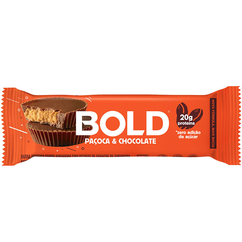 Bold Bar Barra Proteina Pacoca Com Chocolate 60 G X 1