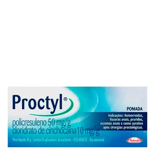 Proctyl Takeda Pomada 30g + 10 Aplicadores Proctyl Takeda Pomada 30g + 10 Aplicadores