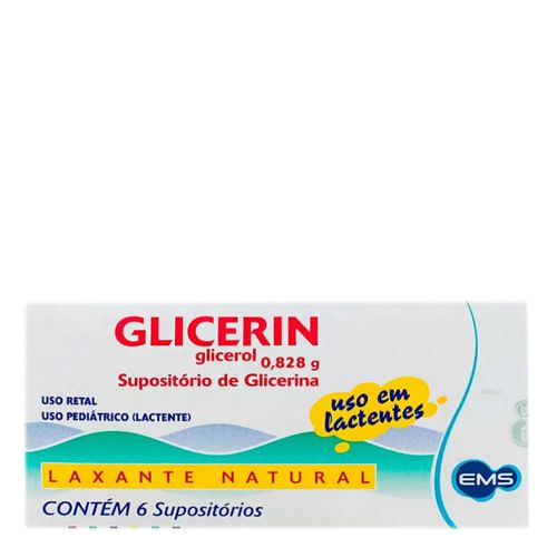 Glicerin Lactante EMS 6 Supositórios Glicerin Lactante EMS 6 Supositórios