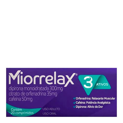 Relaxante Muscular Miorrelax 20 Comprimidos Relaxante Muscular Miorrelax 20 Comprimidos