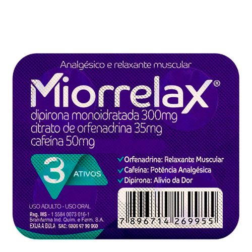 Relaxante Muscular Miorrelax 4 Comprimidos Relaxante Muscular Miorrelax 4 Comprimidos