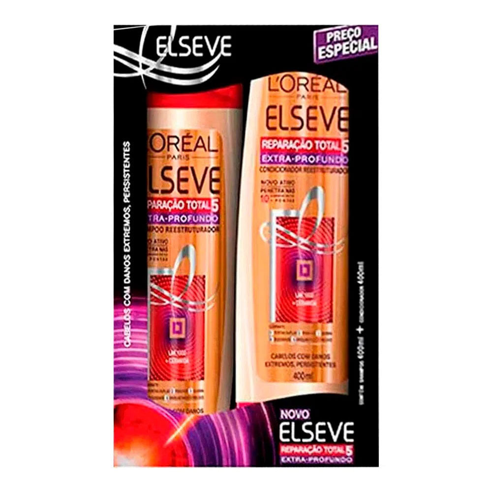 Shampoo Elseve Rt5 Extra Profundo 400ml + Condicionador 200ml ...