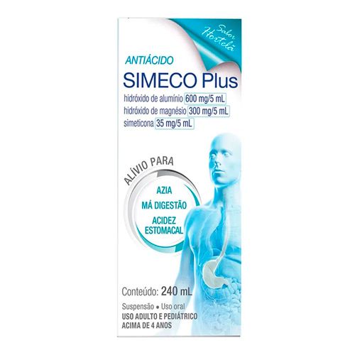 Antiácido E Antigases Simeco Plus 600Mg/5Ml + 300Mg/5Ml + 35Mg/5Ml 240Ml
