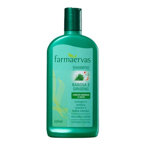 Shampoo Farmaervas Babosa E Ginseng Cabelos Normais A Secos 320ml Shampoo Farmaervas Babosa E Ginseng Cabelos Normais A Secos 320ml