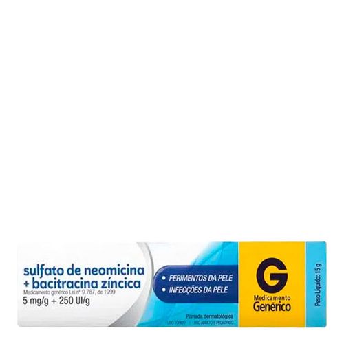 Antibacteriano Sulfato De Neomicina 5Mg + Bacitracina 250Ui/G Genérico Cimed 15G
